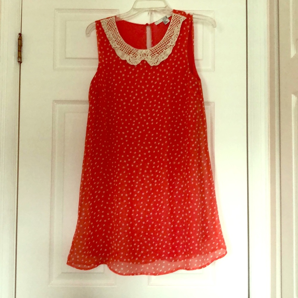 Coral shift dress